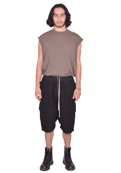 RICK OWENS DRKSHDW CREATH CARGO PODS SHORTS BLACK SS25 | DOSHABURI Shop