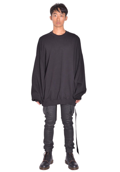 RICK OWENS DRKSHDW CREWNECK SWEATSHIRT BLACK FW26 | DOSHABURI Shop