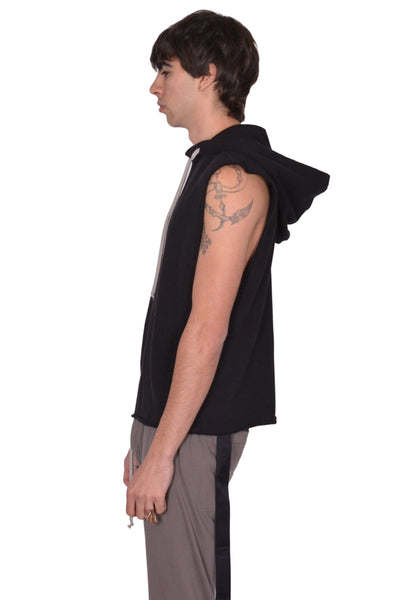 RICK OWENS DRKSHDW HOODED TUNIC BLACK SS26 | DOSHABURI Online Shop