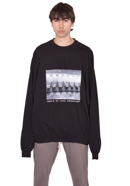 RICK OWENS DRKSHDW HUN CREWNECK SWEATSHIRT BLACK SS26 | DOSHABURI Shop