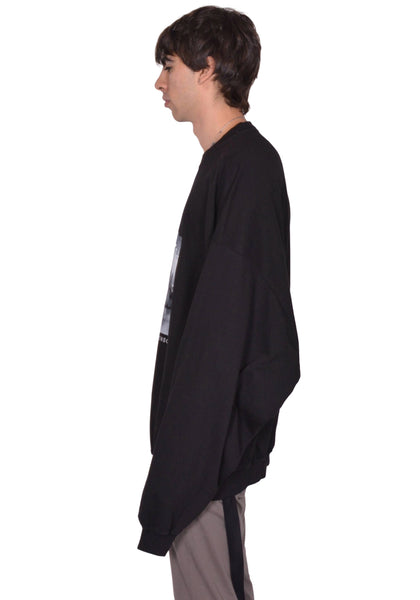 RICK OWENS DRKSHDW HUN CREWNECK SWEATSHIRT BLACK SS26 | DOSHABURI Shop