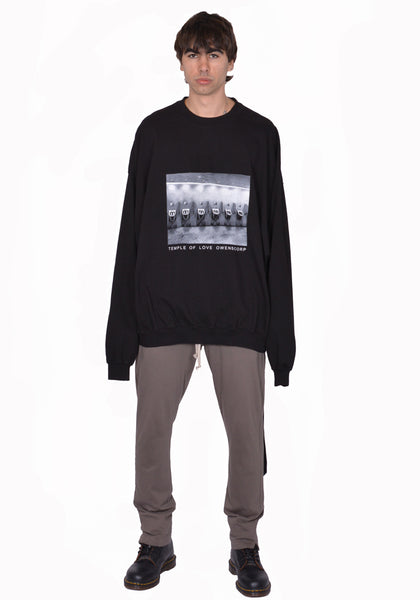 RICK OWENS DRKSHDW HUN CREWNECK SWEATSHIRT BLACK SS26 | DOSHABURI Shop