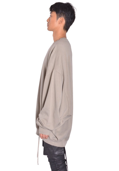 RICK OWENS DRKSHDW HUN CREWNECK SWEATSHIRT MINERAL FW26 | DOSHABURI
