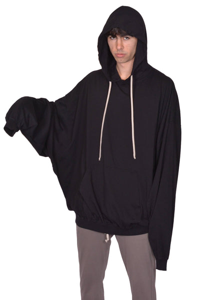 RICK OWENS DRKSHDW HUN HOODIE BLACK SS26 | DOSHABURI Online Shop