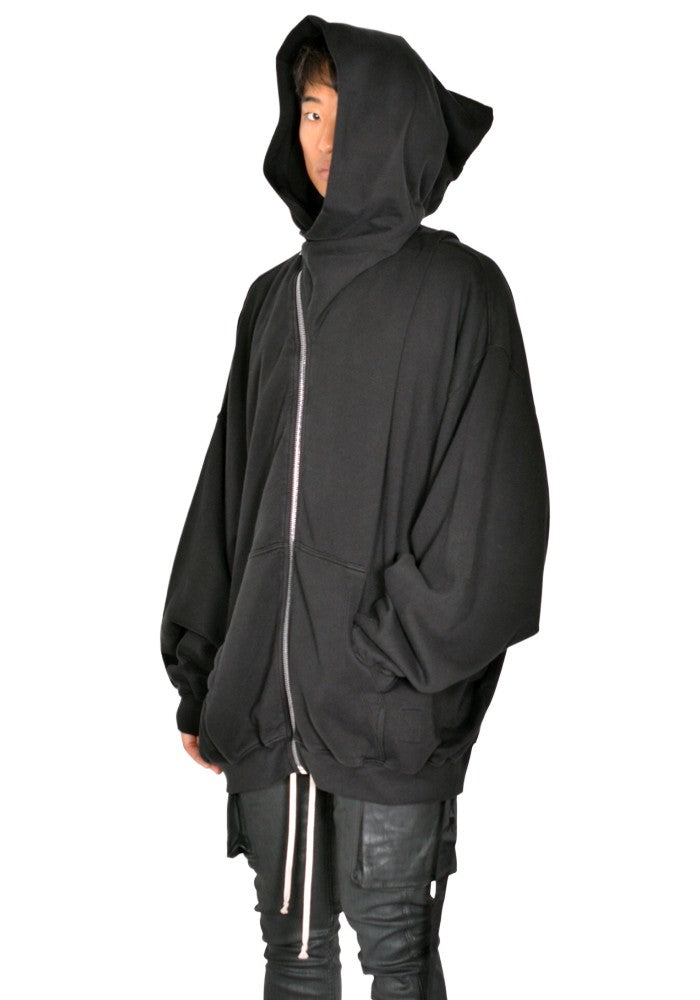 RICK OWENS DRKSHDW MOUNTAIN HUN HOODIE BLACK FW26 | DOSHABURI Shop