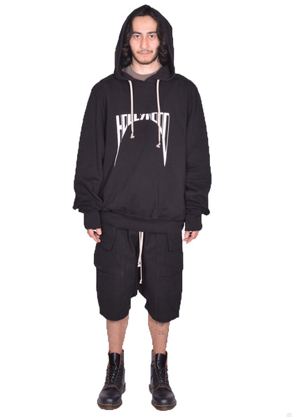 RICK OWENS DRKSHDW OVERSIZED SWEAT HOODIE BLACK SS25 | DOSHABURI Shop