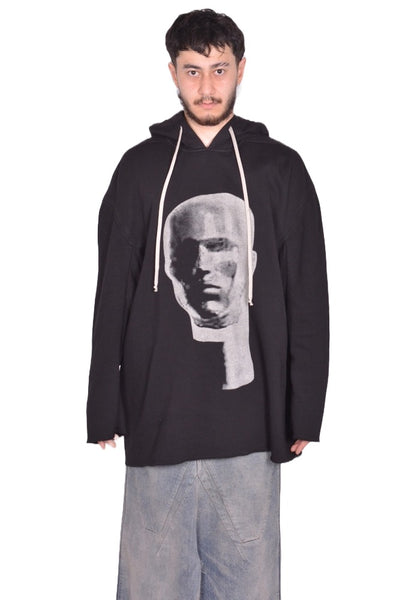 RICK OWENS DRKSHDW PETER HOODIE BLACK/PEARL FW25 | DOSHABURI Shop