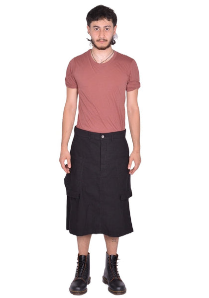 RICK OWENS DRKSHDW STEFAN CARGO SKIRT BLACK FW25 | DOSHABURI Shop