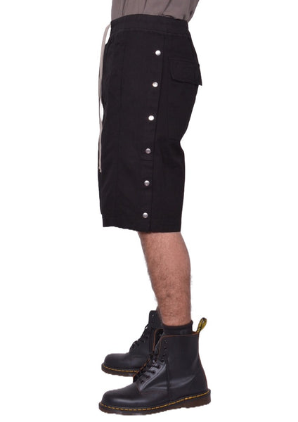 RICK OWENS DRKSHDW WIDE PUSHER SHORTS BLACK SS26 | DOSHABURI Shop