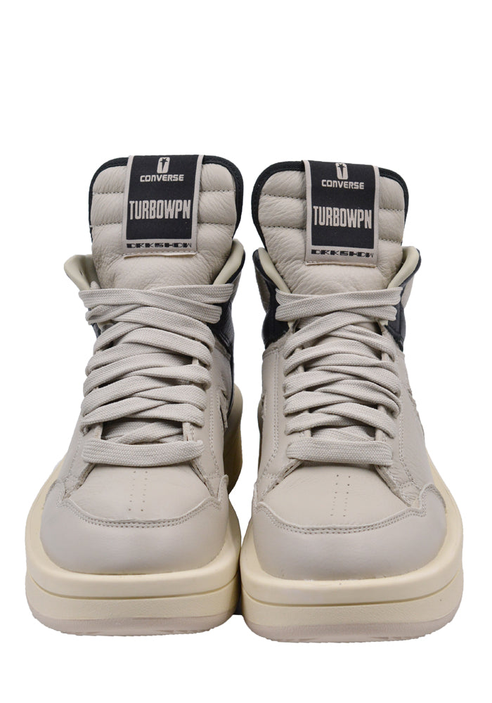 RICK OWENS DRKSHDW X CONVERSE TURBOWPN SNEAKERS OYSTER/BLACK