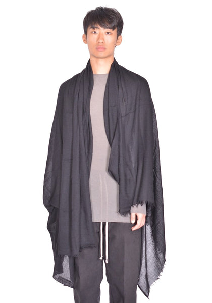 RICK OWENS EMILY SCARF BLACK FW26 | DOSHABURI Online Shop