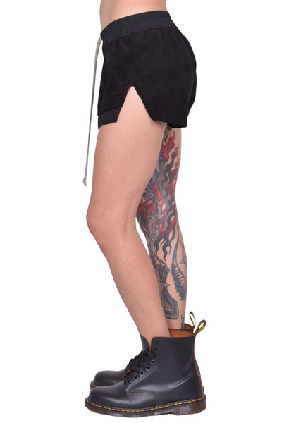 RICK OWENS WOMEN FOG BOXER SHORTS BLACK FW25 | DOSHABURI Online Shop