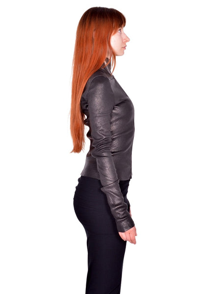 RICK OWENS GARY LEATHER JACKET BLACK FW26 | DOSHABURI Online Shop