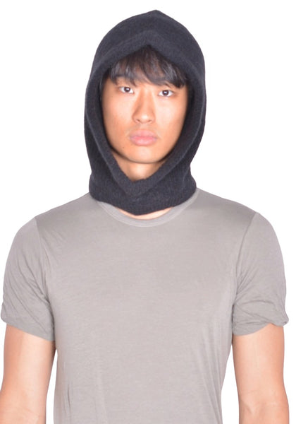 RICK OWENS KNITTED HOOD BLACK FW26 | DOSHABURI Online Shop