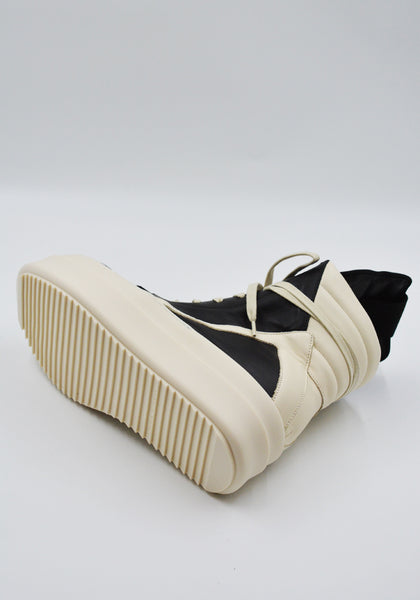 RICK OWENS MEGA BUMPER GEOBASKET SNEAKERS BLACK/MILK SS26 | DOSHABURI Shop