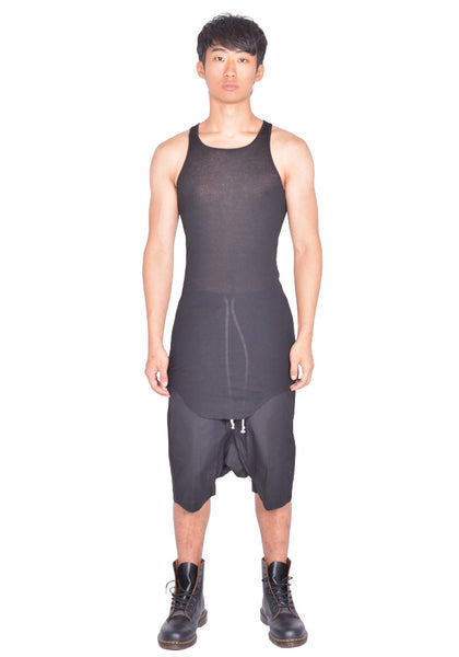 RICK OWENS MEN BASIC RIB TANKTOP BLACK FW26 | DOSHABURI Online Shop