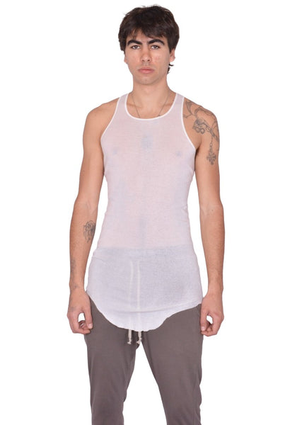 RICK OWENS MEN BASIC RIB TANKTOP MILK SS26 | DOSHABURI Shop