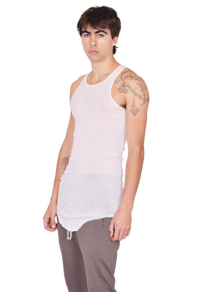 RICK OWENS MEN BASIC RIB TANKTOP MILK SS26 | DOSHABURI Shop