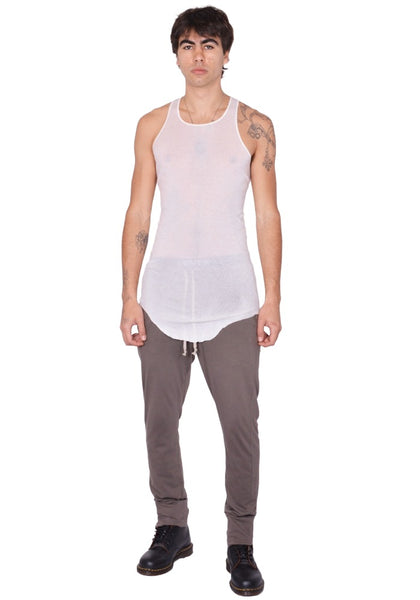 RICK OWENS MEN BASIC RIB TANKTOP MILK SS26 | DOSHABURI Shop
