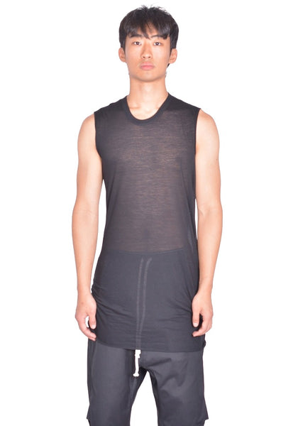 RICK OWENS MEN BASIC SLEEVLESS T SHIRT BLACK FW26 | DOSHABURI Shop