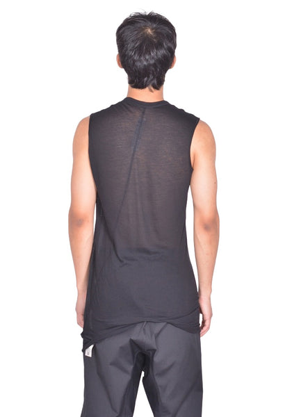 RICK OWENS MEN BASIC SLEEVLESS T SHIRT BLACK FW26 | DOSHABURI Shop