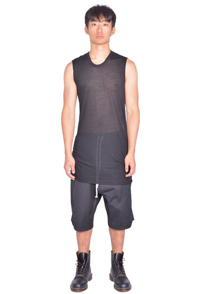 RICK OWENS MEN BASIC SLEEVLESS T SHIRT BLACK FW26 | DOSHABURI Shop