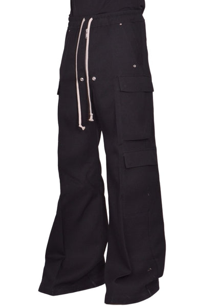 RICK OWENS MEN CARGO BELAS PANTS BLACK FW25 | DOSHABURI Shop