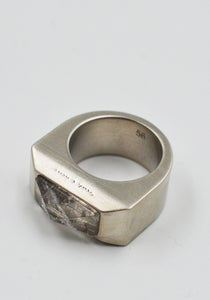 RICK OWENS MEN CRYSTAL PYRAMID RING PALLADIO FW25 | DOSHABURI Shop