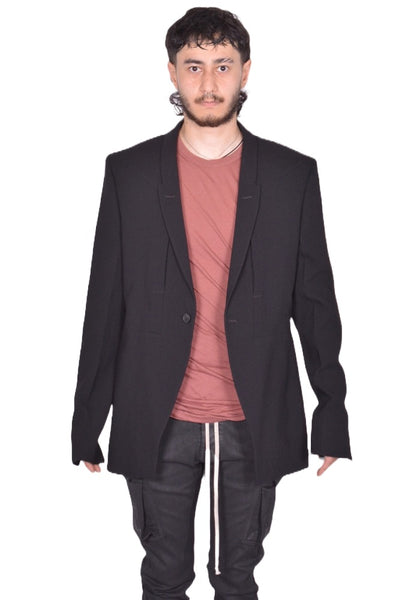 RICK OWENS MEN FOGPOCKET JACKET BLACK FW25 | DOSHABURI Shop