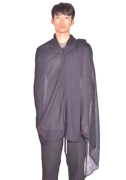 RICK OWENS MEN GIGLIO MEGA SCARF BLACK FW26 | DOSHABURI Shop