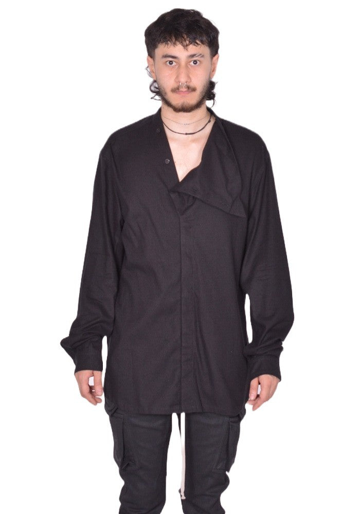 RICK OWENS ISLAND SHIRT BLACK FW25 | Sale 50%OFF | DOSHABURI Shop