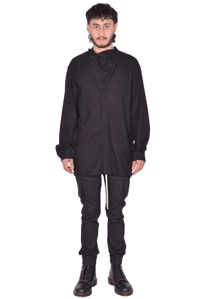 RICK OWENS ISLAND SHIRT BLACK FW25 | Sale 50%OFF | DOSHABURI Shop