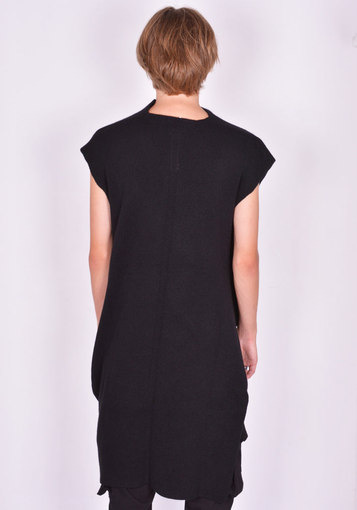 RICK OWENS MEN JAMBO BABEL KNIT TOP BLACK FW24 | DOSHABURI