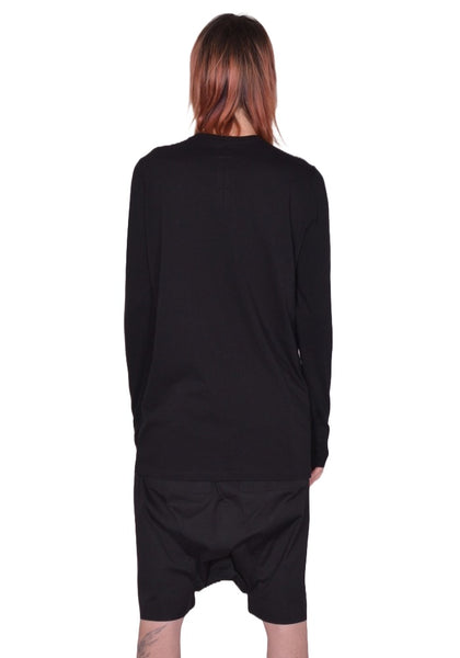 RICK OWENS MEN LEVEL LONG SLEEVE T-SHIRT BLACK SS26 | DOSHABRI Shop