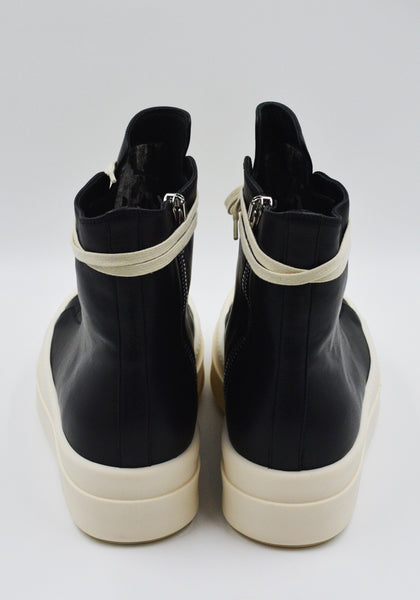 RICK OWENS MEN MEGA BUMPER SNEAKERS BLACK/MILK FW25 | DOSHABURI Shop