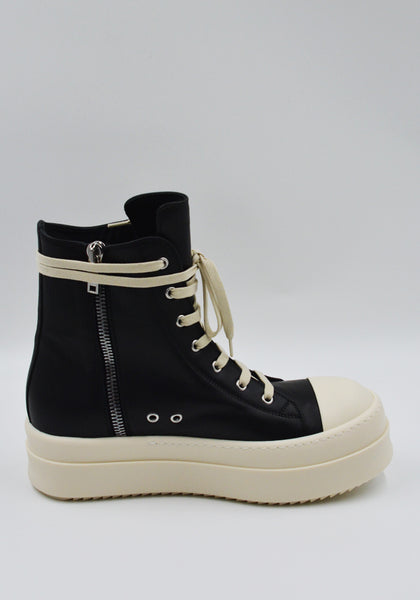 RICK OWENS MEN MEGA BUMPER SNEAKERS BLACK/MILK FW25 | DOSHABURI Shop