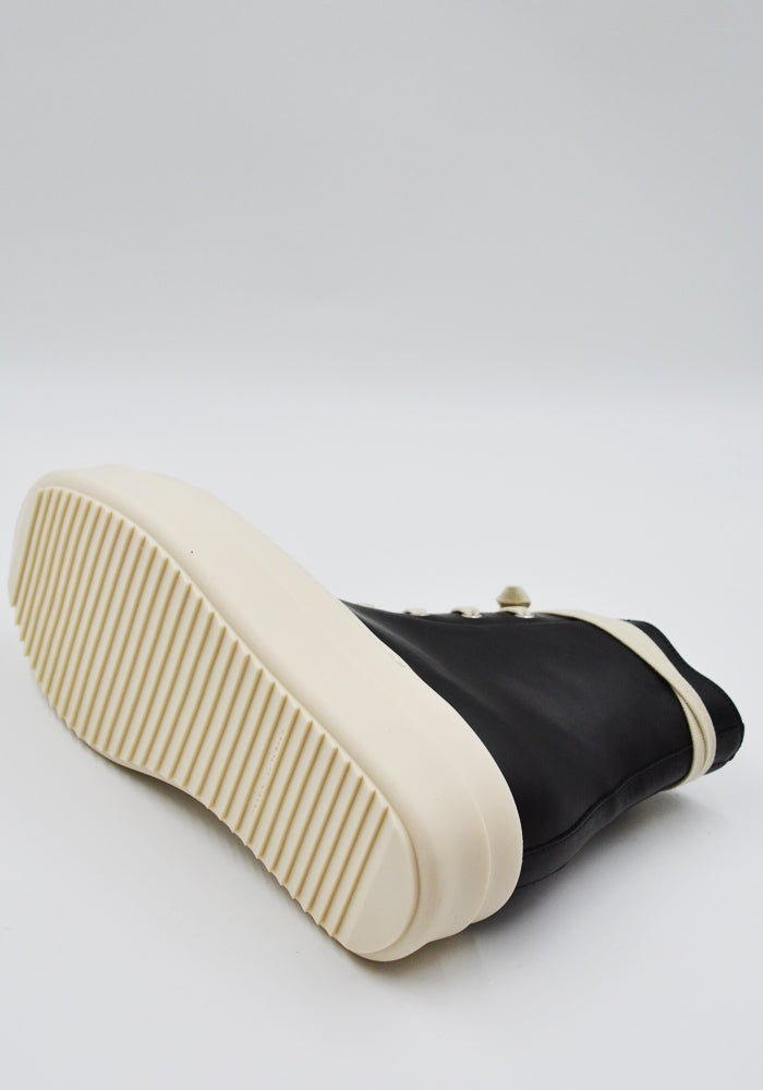 RICK OWENS MEN MEGA BUMPER SNEAKERS BLACK/MILK SS26 | DOSHABURI Shop