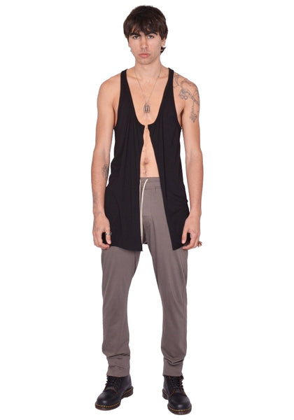 RICK OWENS MEN OPEN PONY TANKTOP BLACK SS26 | DOSHABURI Online Shop