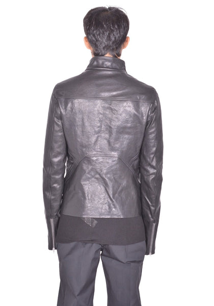 RICK OWENS MEN RELEASE LEATHER JACKET BLACK FW26 | DOSHABURI Shop