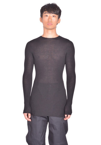 RICK OWENS OVERSIZED LEVEL KNIT SWEATER BLACK SS26 | DOSHABURI Shop