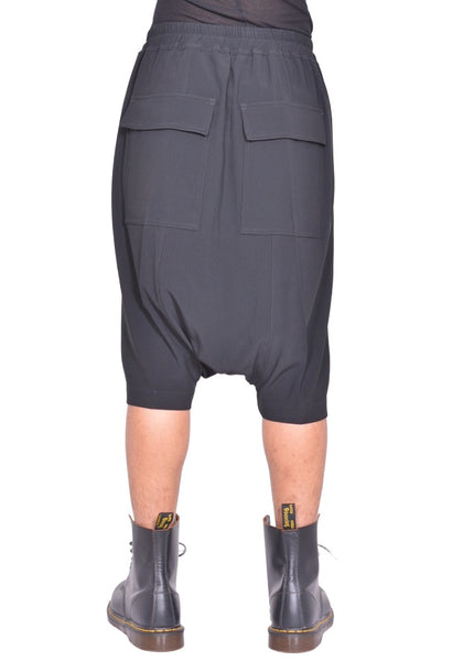 RICK OWENS MEN RICK'S PODS SHORTS BLACK FW26 | DOSHABURI Online Shop