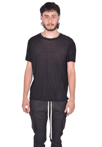 RICK OWENS MEN SHORT LEVEL T-SHIRT BLACK FW25 | DOSHABURI Shop
