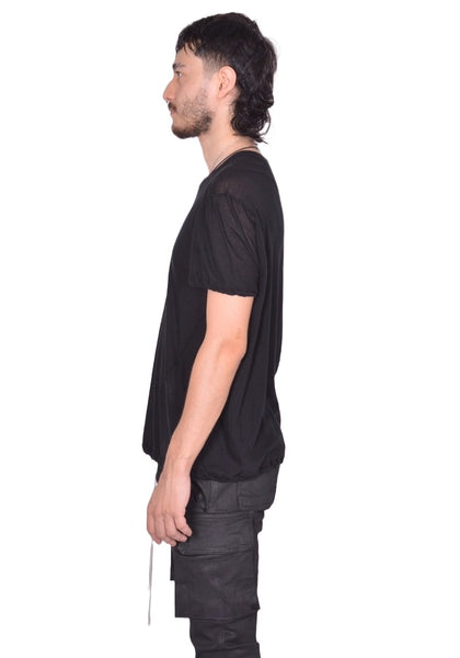 RICK OWENS MEN SHORT LEVEL T-SHIRT BLACK FW25 | DOSHABURI Shop