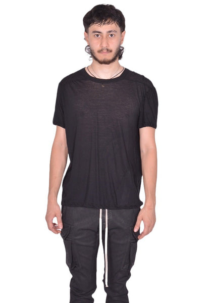 RICK OWENS MEN SHORT LEVEL T-SHIRT BLACK SS26 | DOSHABURI Shop