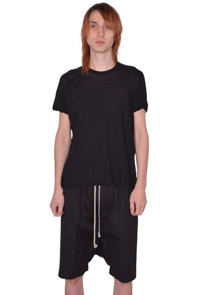 RICK OWENS MEN SHORT LEVEL T-SHIRT BLACK SS26 | DOSHABURI Shop
