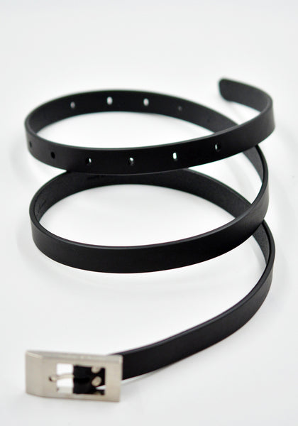 RICK OWENS MEN STOOGES LEATHER BELT BLACK FW26 | DOSHABURI Shop