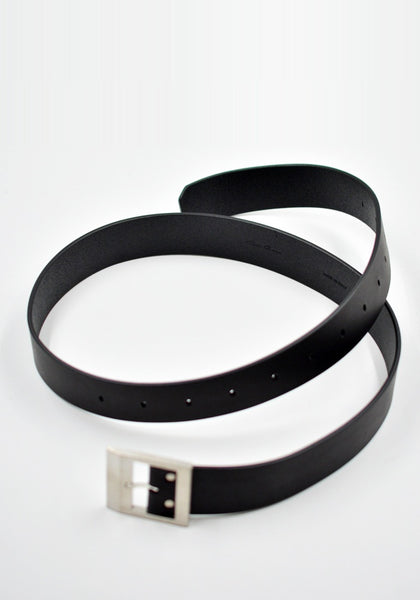RICK OWENS MEN STOOGES LEATHER BELT BLACK FW26 | DOSHABURI Online Shop