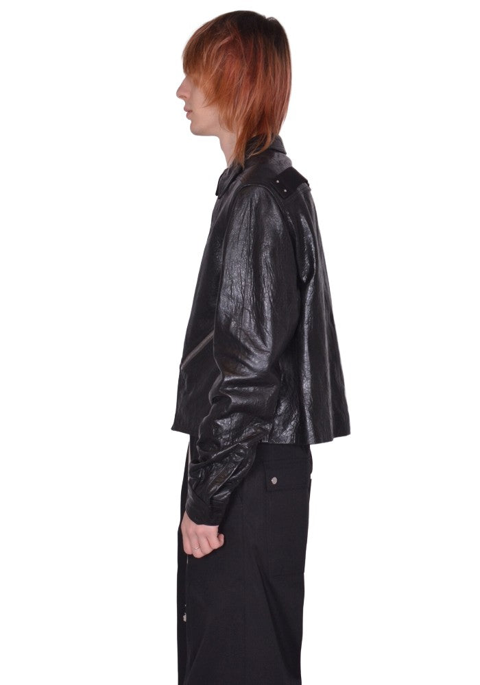 RICK OWENS MEN TOUR ALICE SHIRT JACKET BLACK SS26 | DOSHABURI Shop