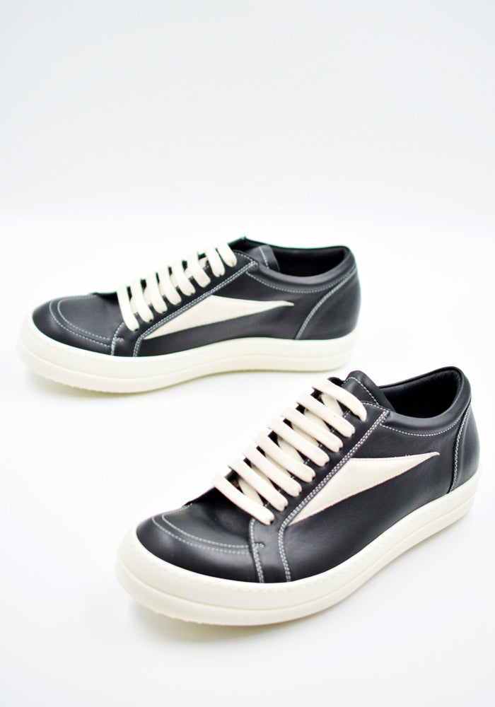 RICK OWENS MEN VINTAGE SNEAKERS BLACK/MILK FW26 | DOSHABURI Shop