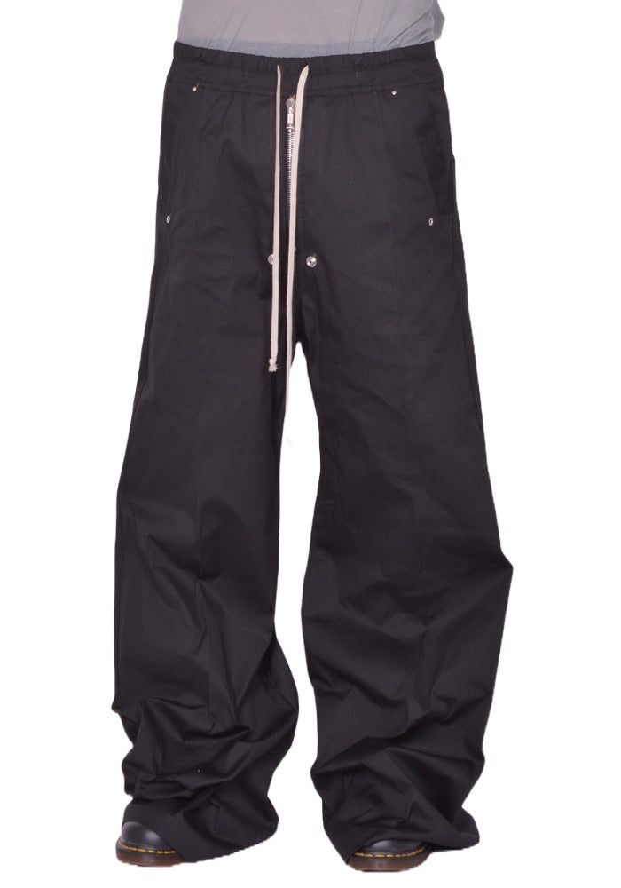 RICK OWENS MEN WIDE BELA PANTS BLACK FW25 | DOSHABURI Online Shop